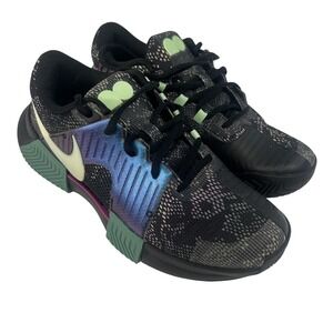 Nike Air Zoom Tennis Court Shoes Womens Size 9 Black Spotted Sneaker FJ1810-001